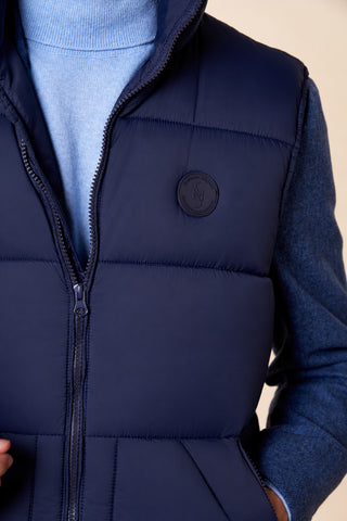 Gilet Uomo Imbottito Smanicato con Collo Alto|Colore:Blu