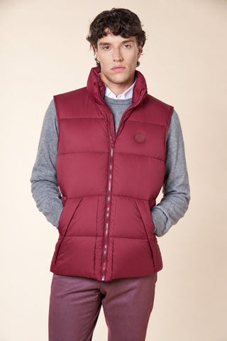 Gilet Uomo Imbottito Smanicato con Collo Alto|Colore:Bordeaux
