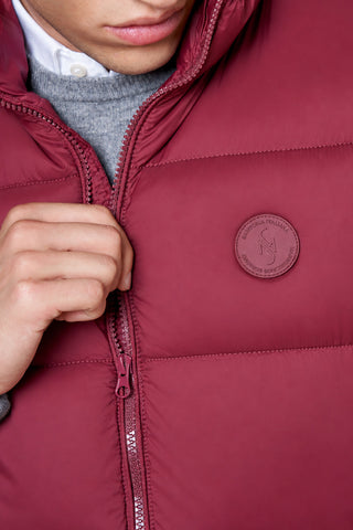 Gilet Uomo Imbottito Smanicato con Collo Alto|Colore:Bordeaux