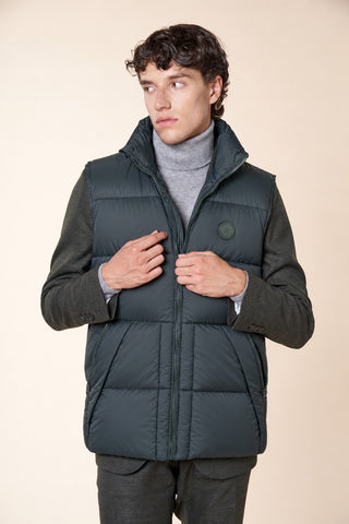 Gilet Uomo Imbottito Smanicato con Collo Alto|Colore:Green