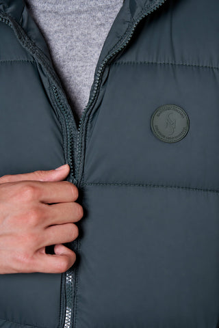 Gilet Uomo Imbottito Smanicato con Collo Alto|Colore:Green