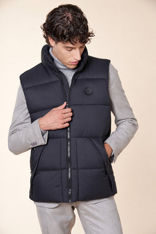 Gilet Uomo Imbottito Smanicato con Collo Alto|Colore:Black