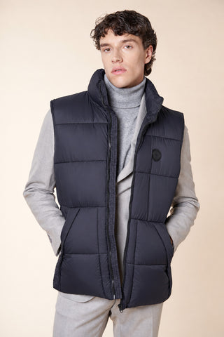 Gilet Uomo Imbottito Smanicato con Collo Alto|Colore:Black
