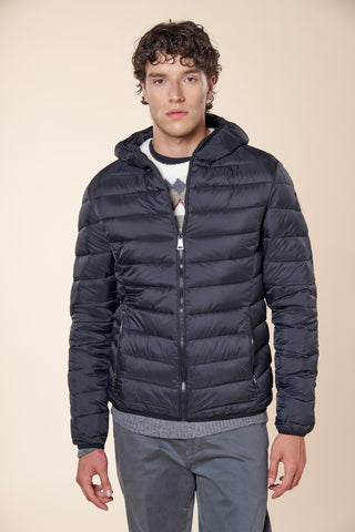 Piumino Uomo con Cappuccio e Tasche con Zip|Colore:Black