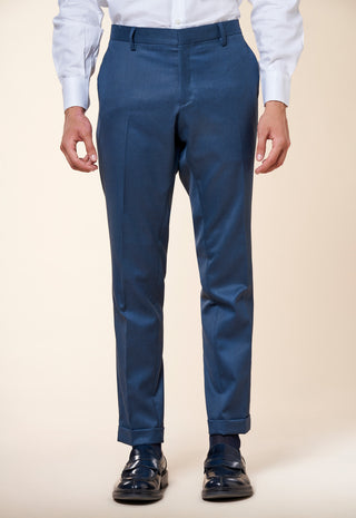 Pantaloni Uomo con Risvolto e Piega Centrale|Colore:Jeans