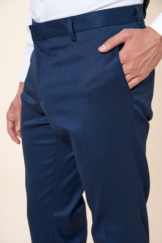 Pantaloni Uomo con Risvolto e Piega Centrale|Colore:Blu navy