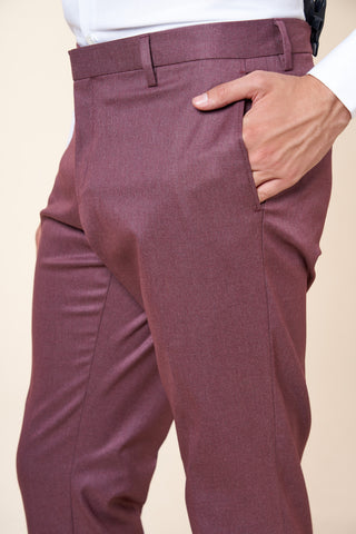 Pantaloni Uomo con Risvolto e Piega Centrale|Colore:Bordeaux