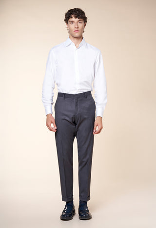 Pantaloni Uomo con Risvolto e Piega Centrale|Colore:Antracite