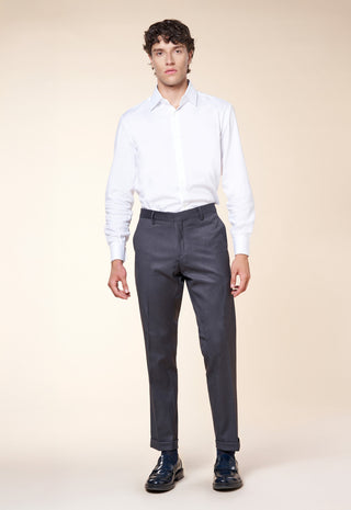 Pantaloni Uomo con Risvolto e Piega Centrale|Colore:Antracite