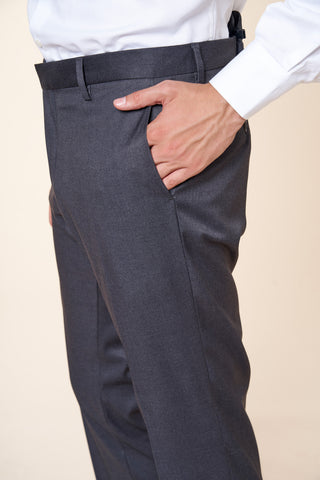Pantaloni Uomo con Risvolto e Piega Centrale|Colore:Antracite