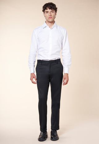 Pantaloni Uomo con Risvolto e Piega Centrale|Colore:Nero
