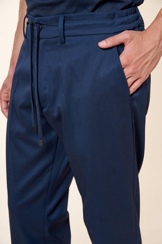 Pantaloni Uomo con Coulisse e Risvolto al Fondo|Colore:Blu