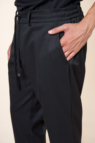 Pantaloni Uomo con Coulisse e Risvolto al Fondo|Colore:Nero