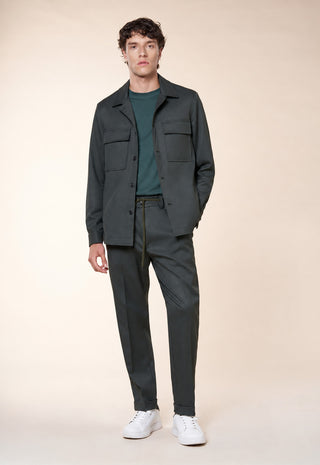 Overshirt Uomo con Tasche Applicate e Bottoni|Colore:Verde