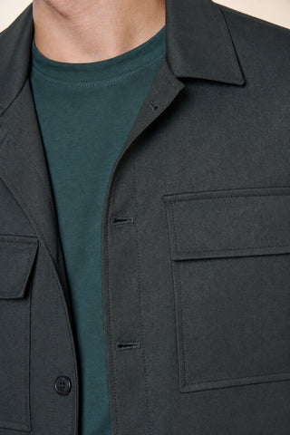 Overshirt Uomo con Tasche Applicate e Bottoni|Colore:Verde