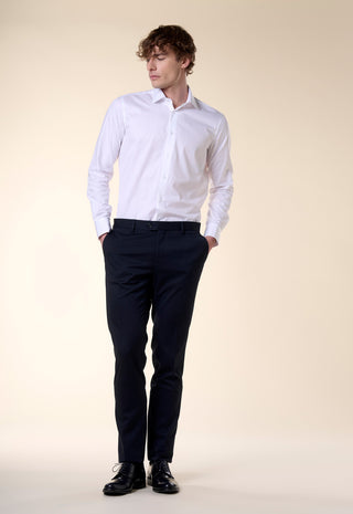 Camicia Uomo Twill Regular Fit con Collo Classico|Colore:Bianco