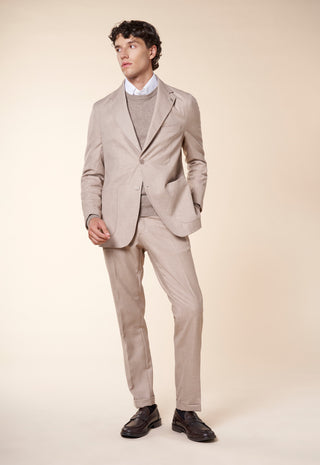 Giacca Uomo Monopetto con Tasche Applicate|Colore:Beige