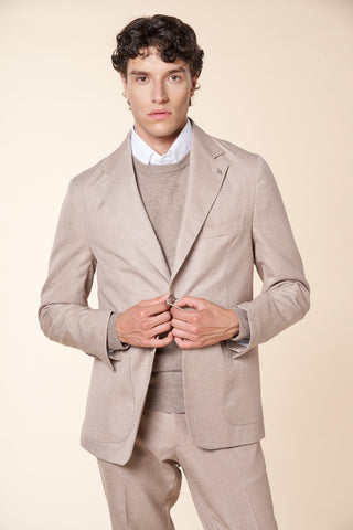 Giacca Uomo Monopetto con Tasche Applicate|Colore:Beige