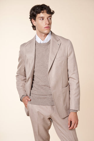 Giacca Uomo Monopetto con Tasche Applicate|Colore:Beige