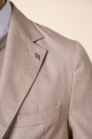 Giacca Uomo Monopetto con Tasche Applicate|Colore:Beige