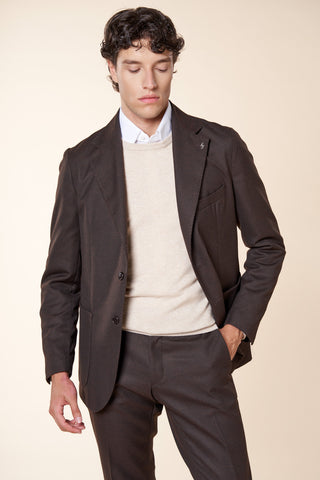 Giacca Uomo Monopetto con Tasche Applicate|Colore:Marrone