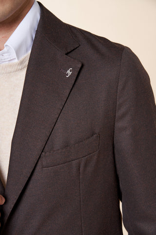 Giacca Uomo Monopetto con Tasche Applicate|Colore:Marrone
