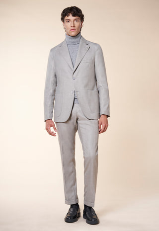 Giacca Uomo Monopetto con Tasche Applicate|Colore:Perla
