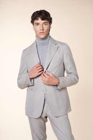 Giacca Uomo Monopetto con Tasche Applicate|Colore:Perla