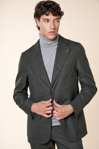 Giacca Uomo Monopetto con Tasche Applicate|Colore:Verde