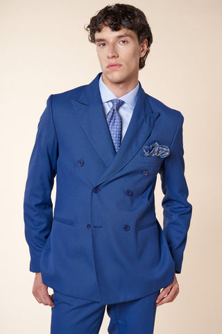 Abito Uomo Doppiopetto con Revers a Lancia|Colore:Blu chiaro