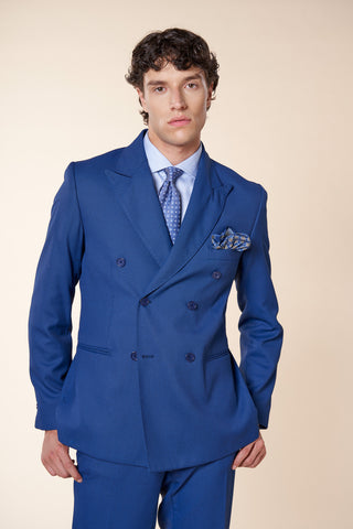 Abito Uomo Doppiopetto con Revers a Lancia|Colore:Blu chiaro