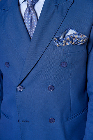 Abito Uomo Doppiopetto con Revers a Lancia|Colore:Blu chiaro