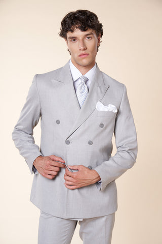 Abito Uomo Doppiopetto con Revers a Lancia|Colore:Perla