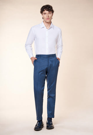 Camicia Uomo Collo Classico Trama Nido D'APe|Colore:Bianco