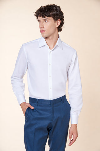 Camicia Uomo Collo Classico e Polsini con Bottone|Colore:Bianco
