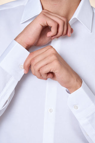 Camicia Uomo Collo Classico e Polsini con Bottone|Colore:Bianco