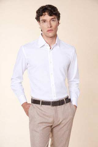 Camicia Uomo con Collo Classico e Linea Pulita|Colore:Bianco