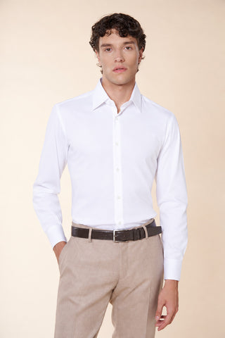 Camicia Uomo con Collo Classico e Linea Pulita|Colore:Bianco