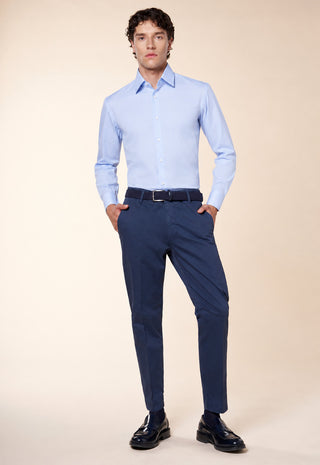 Camicia Uomo con Collo Classico e Linea Pulita|Colore:Cielo