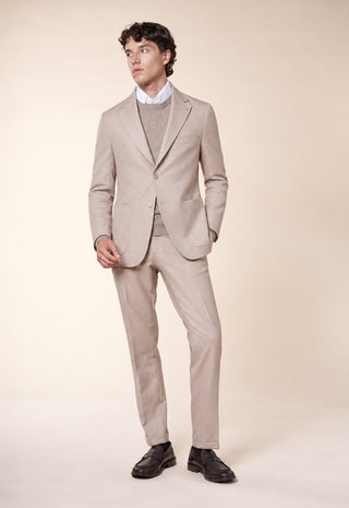 Giacca Uomo Monopetto con Tasche Applicate|Colore:Beige