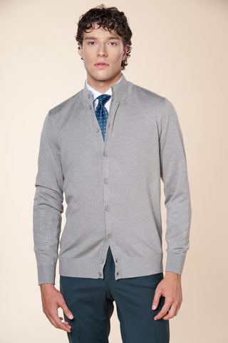 Cardigan Uomo con Scollo a V e Bottoni|Colore:Perla