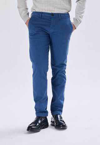 Pantaloni Chino Uomo Risvolto e Tasche a Filetto|Colore:Lavagna