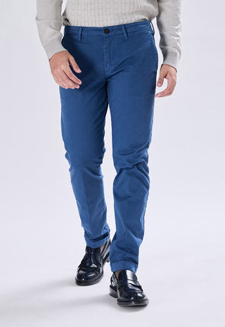 Pantaloni Chino Uomo Risvolto e Tasche a Filetto|Colore:Lavagna