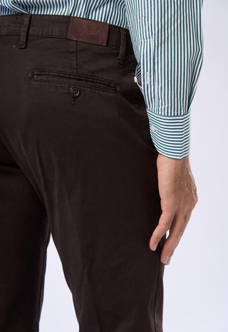 Pantaloni Chino Uomo Risvolto e Tasche a Filetto|Colore:Marrone