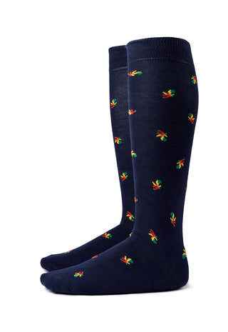 Calze Uomo Lunghe in Cotone con Fantasia Bastoni|Colore:Blu