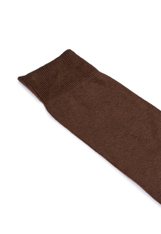 Calze Uomo Lunghe in 90% Cotone Tinta Unita|Colore:Marrone
