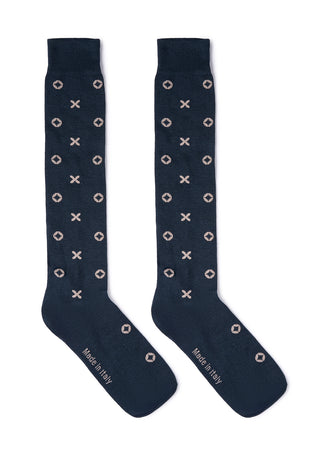 Calze Uomo Lunghe Cotone con Fantasia Geometrica|Colore:Verde