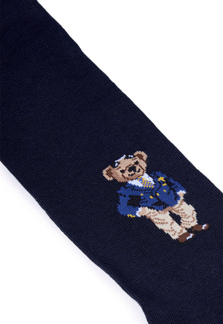 Calze Uomo Lunghe 90% Cotone con Orsetto|Colore:Blu