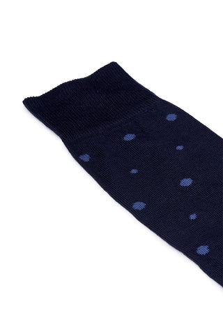 Calze Uomo Lunghe 90% Cotone Fantasia a Pois|Colore:Blu