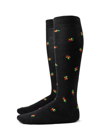 Calze Uomo Lunghe in Cotone con Fantasia Bastoni|Colore:Nero